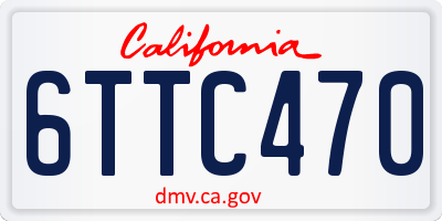 CA license plate 6TTC470