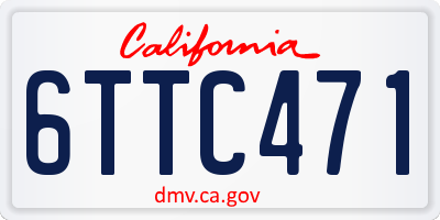 CA license plate 6TTC471