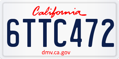 CA license plate 6TTC472