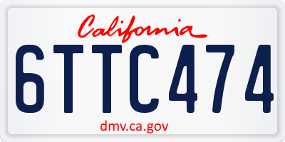 CA license plate 6TTC474