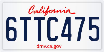 CA license plate 6TTC475