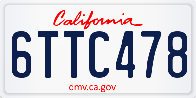 CA license plate 6TTC478