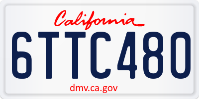 CA license plate 6TTC480