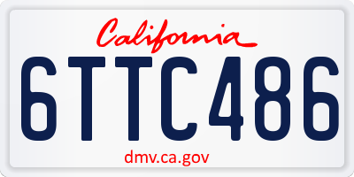 CA license plate 6TTC486