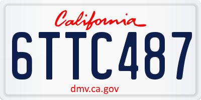CA license plate 6TTC487