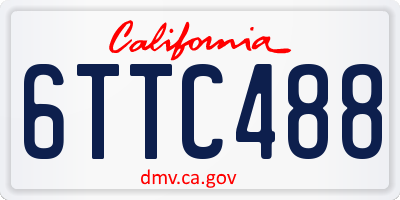 CA license plate 6TTC488