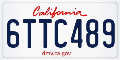 CA license plate 6TTC489