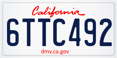 CA license plate 6TTC492