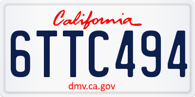 CA license plate 6TTC494