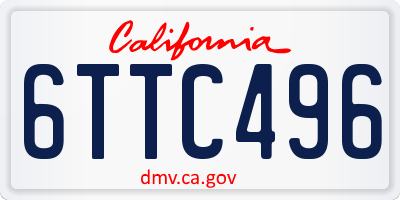 CA license plate 6TTC496