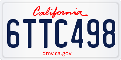 CA license plate 6TTC498