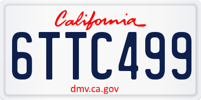 CA license plate 6TTC499