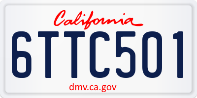 CA license plate 6TTC501