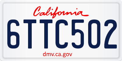 CA license plate 6TTC502