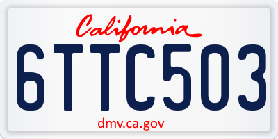 CA license plate 6TTC503