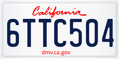 CA license plate 6TTC504