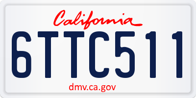 CA license plate 6TTC511