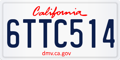 CA license plate 6TTC514