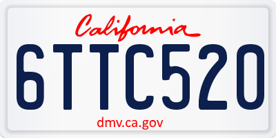 CA license plate 6TTC520