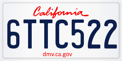 CA license plate 6TTC522