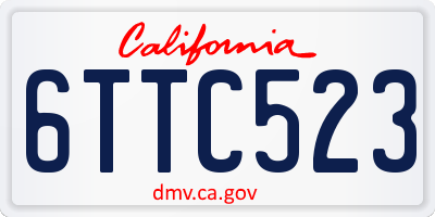 CA license plate 6TTC523