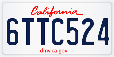 CA license plate 6TTC524