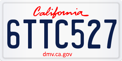CA license plate 6TTC527