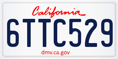 CA license plate 6TTC529