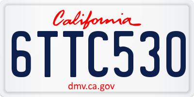 CA license plate 6TTC530