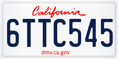 CA license plate 6TTC545