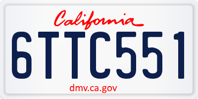 CA license plate 6TTC551