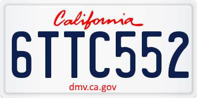 CA license plate 6TTC552