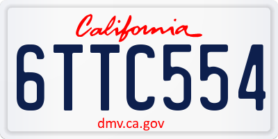 CA license plate 6TTC554