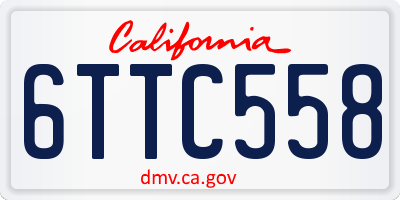 CA license plate 6TTC558