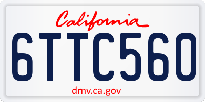 CA license plate 6TTC560