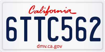 CA license plate 6TTC562