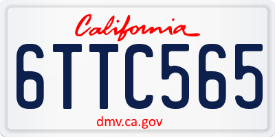 CA license plate 6TTC565