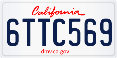 CA license plate 6TTC569