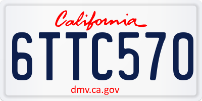 CA license plate 6TTC570