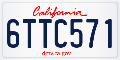 CA license plate 6TTC571