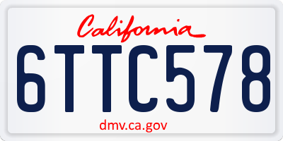 CA license plate 6TTC578