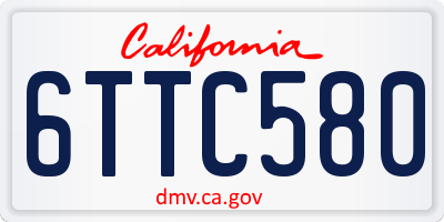 CA license plate 6TTC580