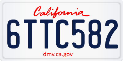 CA license plate 6TTC582