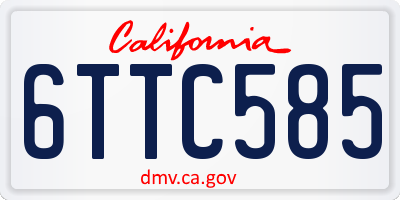 CA license plate 6TTC585