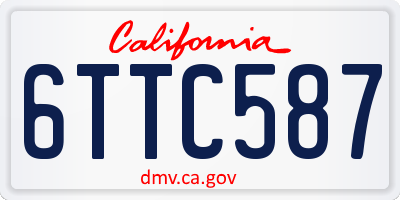 CA license plate 6TTC587