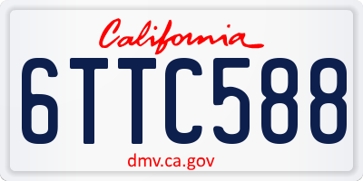 CA license plate 6TTC588