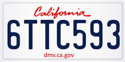 CA license plate 6TTC593