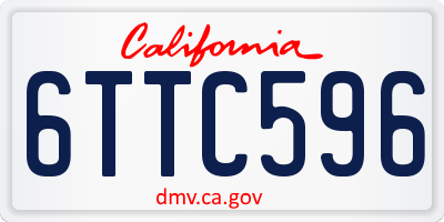 CA license plate 6TTC596