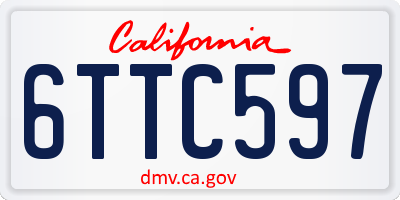 CA license plate 6TTC597