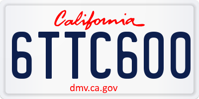 CA license plate 6TTC600